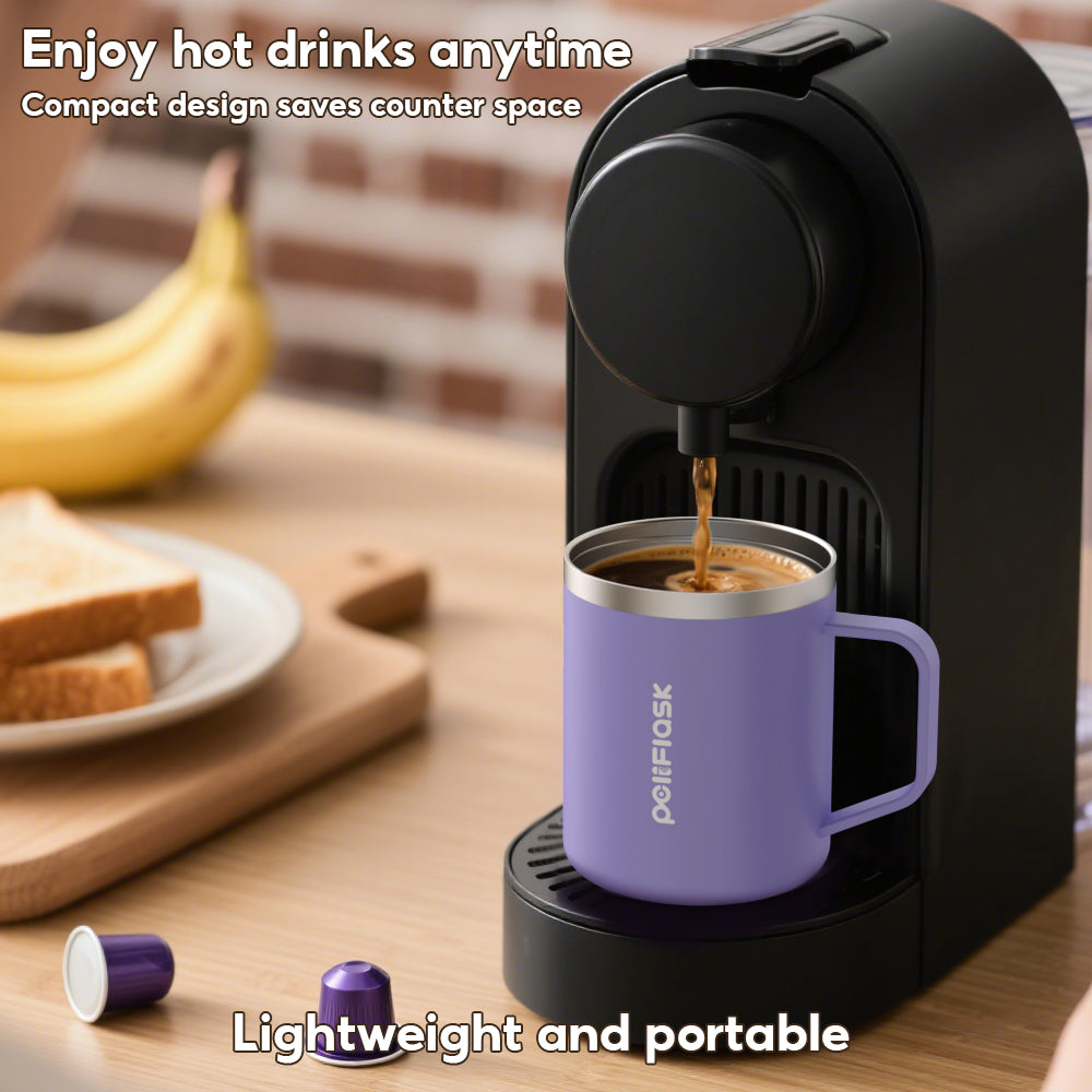 Peliflask 14oz Insulated Coffee Mug with Handle & Lid – Stainless Steel Thermal Cup for Office & Home