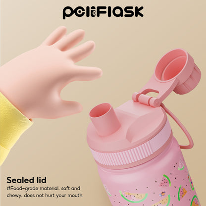 Peliflask 12oz Kids Stainless Steel Water Bottle – Vacuum Insulated Child Tumbler Wide Mouth