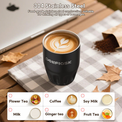 Peliflask 260ml Mini Insulated Coffee Mug with Lid – Stainless Steel Pocket Travel Mug Leakproof