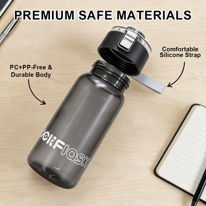 Peliflask 550ML Flip-Top Water Bottle – Leakproof Portable Drinking Bottle with Built-In Filter & Silicone Strap