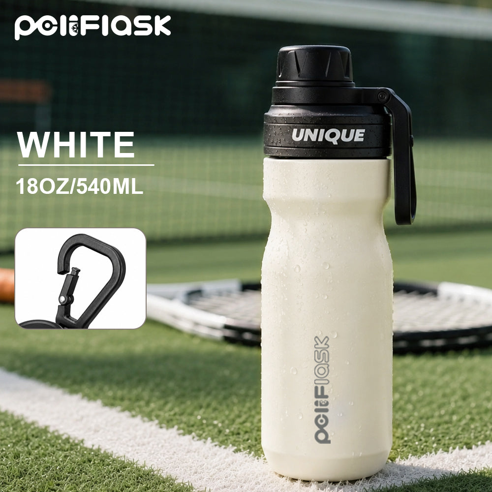 Peliflask 18oz 316 Stainless Steel Insulated Sport Bottle with Foldable Handle – 540ml Portable Travel Water Bottle