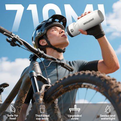 Peliflask 24oz Cycling Water Bottle – Squeeze Sports Bike Bottle BPA-Free Leakproof Hydration Flask