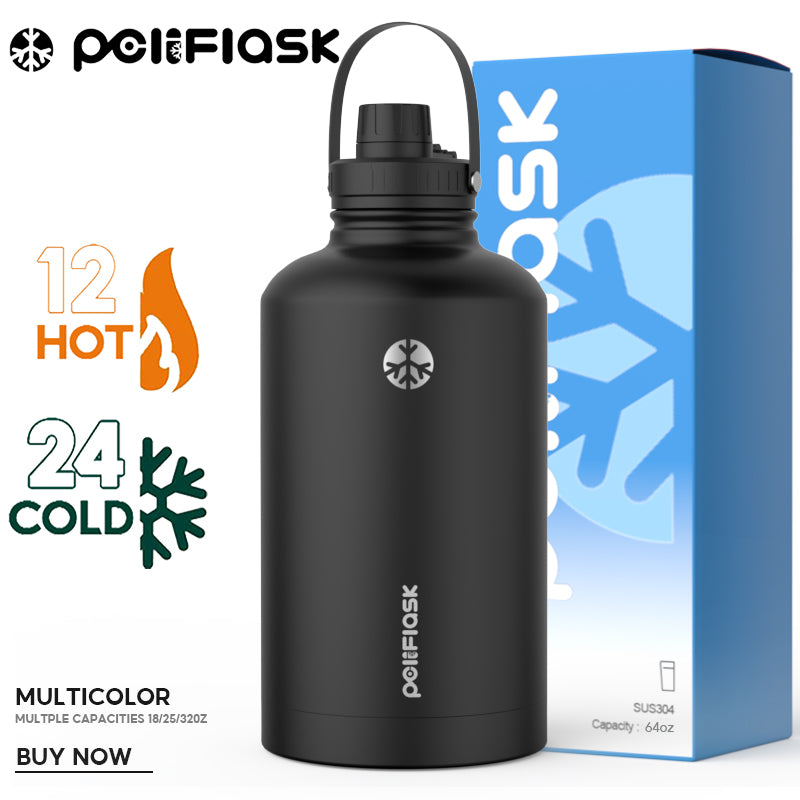 Peliflask 64oz Stainless Steel Vacuum Flask – Large Insulated Water Bottle with Handle
