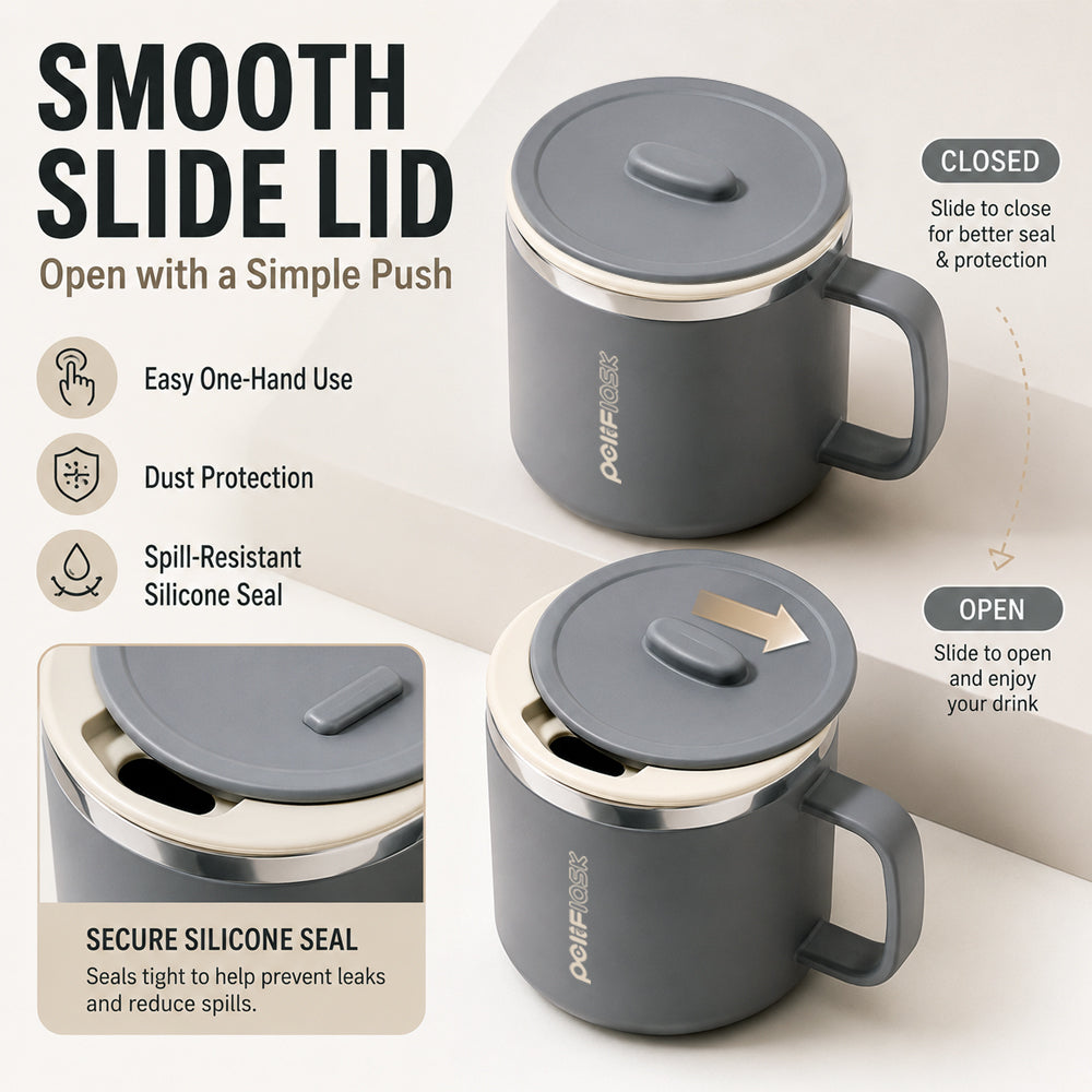 PoliFlask 12oz Insulated Push-Top Coffee Mug