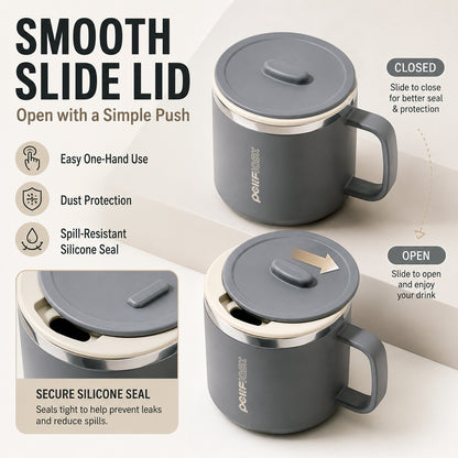 PoliFlask 12oz Insulated Push-Top Coffee Mug
