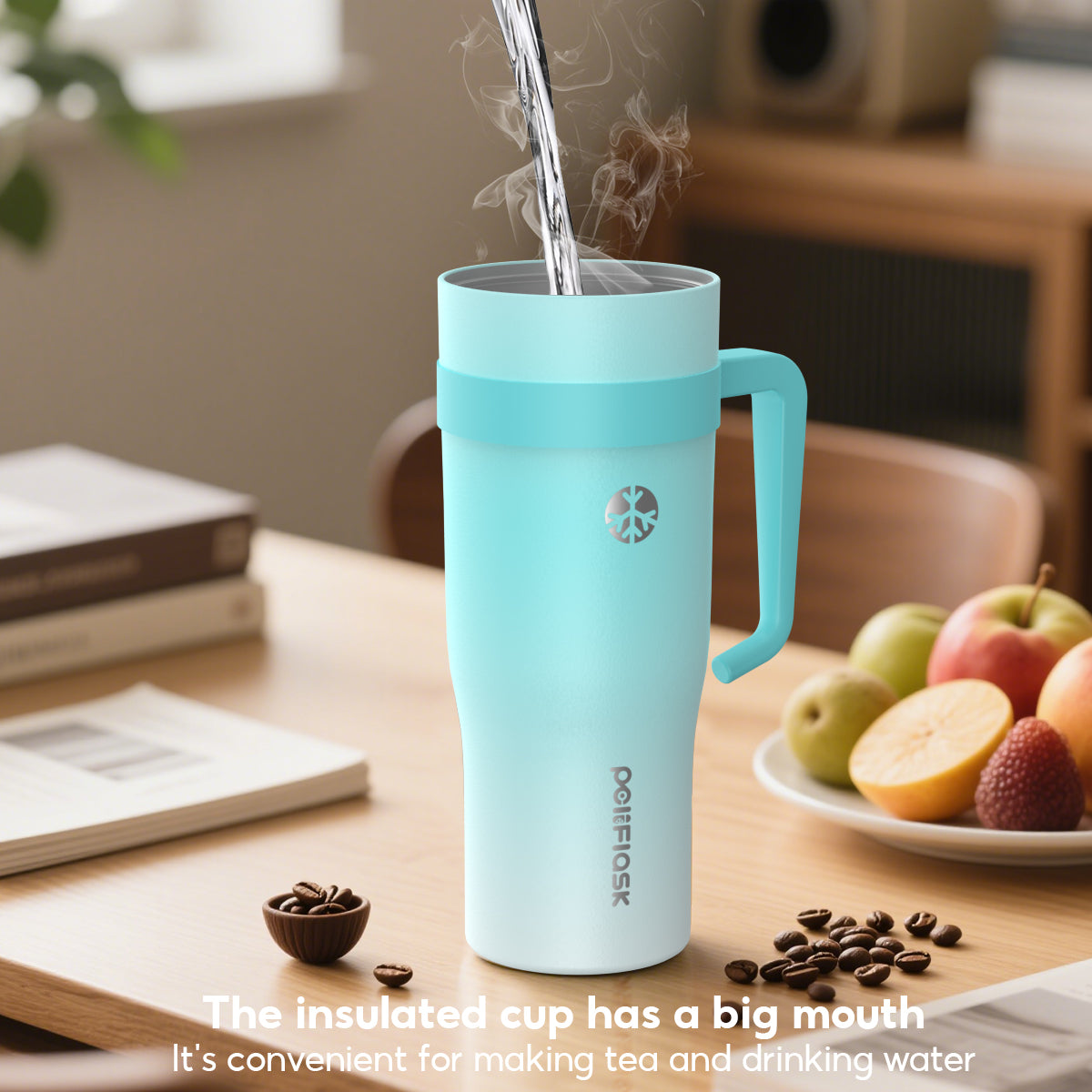 Peliflask 40oz Stainless Steel Tumbler With Handle – Vacuum Insulated Coffee Mug