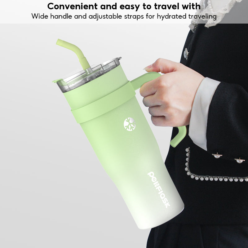 Peliflask 40oz Stainless Steel Tumbler With Handle – Vacuum Insulated Coffee Mug