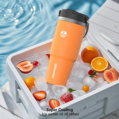 Peliflask 35oz Stainless Steel Insulated Tumbler – Vacuum Travel Mug with Handle