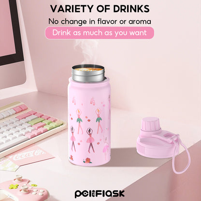 Peliflask 12oz Kids Stainless Steel Water Bottle – Vacuum Insulated Child Tumbler Wide Mouth