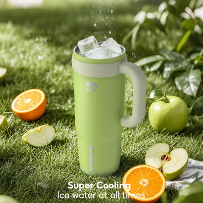 Peliflask 40oz Stainless Steel Tumbler – Vacuum Insulated Water Bottle with Straw Lid & Handle