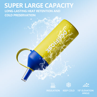 Peliflask 20oz/27oz Insulated Water Bottle with Stainless Steel Straw and Lid Vacuum Insulated