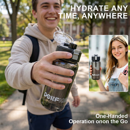 Peliflask 550ML Flip-Top Water Bottle – Leakproof Portable Drinking Bottle with Built-In Filter & Silicone Strap