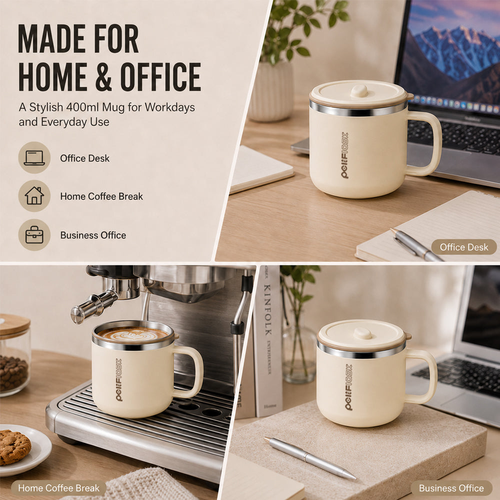 PoliFlask 12oz Insulated Push-Top Coffee Mug