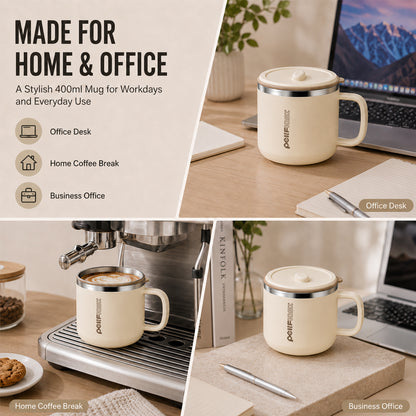 PoliFlask 12oz Insulated Push-Top Coffee Mug
