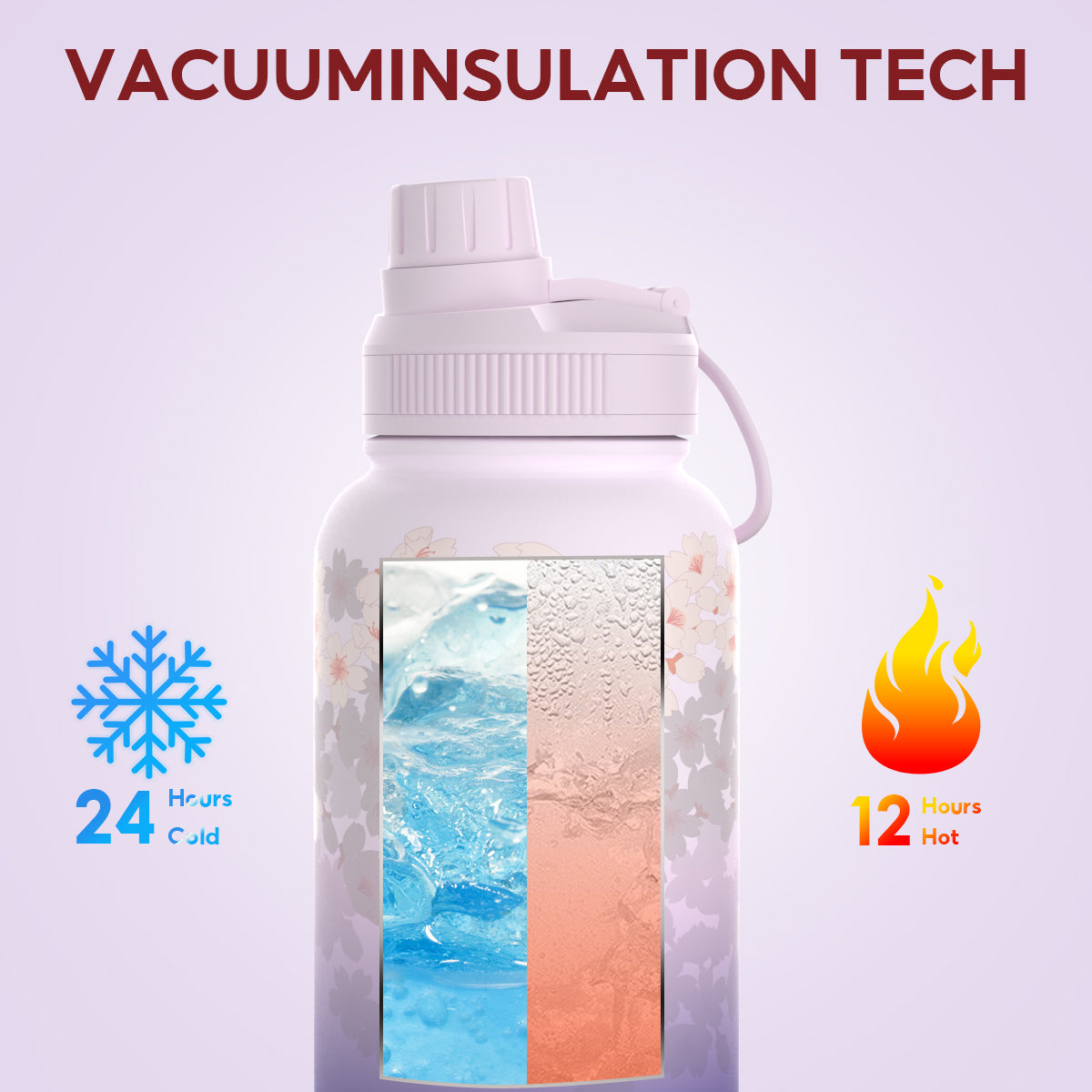 Peliflask Sakura Spring Blossom Tumbler – Aesthetic Vacuum Insulated Water Bottle