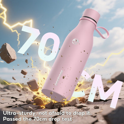 Peliflask 17oz Slim Stainless Steel Water Bottle – Vacuum Insulated Small Mouth Tumbler