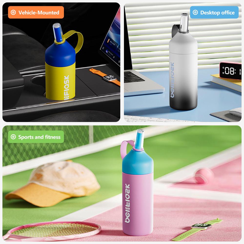 Peliflask 20oz/27oz Insulated Water Bottle with Stainless Steel Straw and Lid Vacuum Insulated