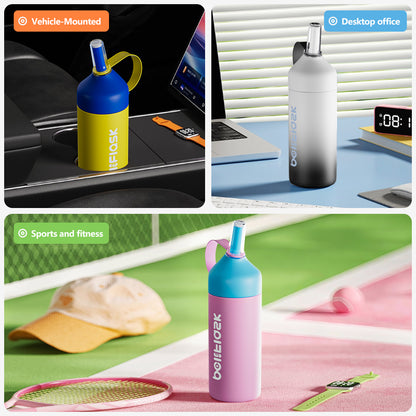 Peliflask 20oz/27oz Insulated Water Bottle with Stainless Steel Straw and Lid Vacuum Insulated