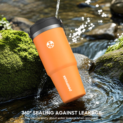 Peliflask 35oz Stainless Steel Insulated Tumbler – Vacuum Travel Mug with Handle