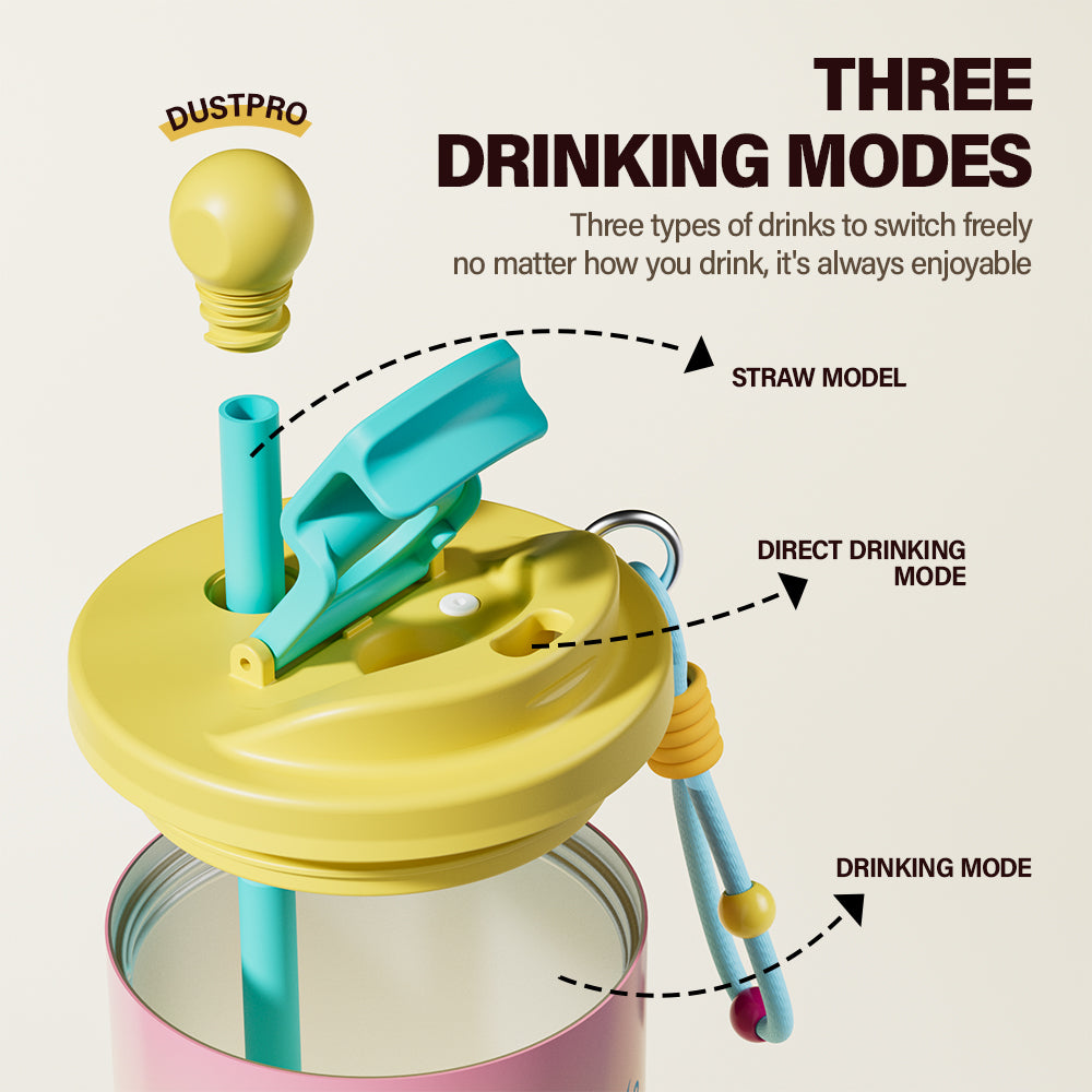 Peliflask Ceramic Liner Coffee Cup with Straw Flask Hot And Cold Tumbler-500ML