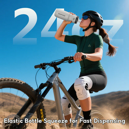 Peliflask 24oz Cycling Water Bottle – Squeeze Sports Bike Bottle BPA-Free Leakproof Hydration Flask