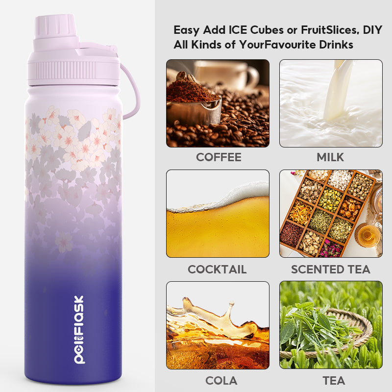 Peliflask Sakura Spring Blossom Tumbler – Aesthetic Vacuum Insulated Water Bottle