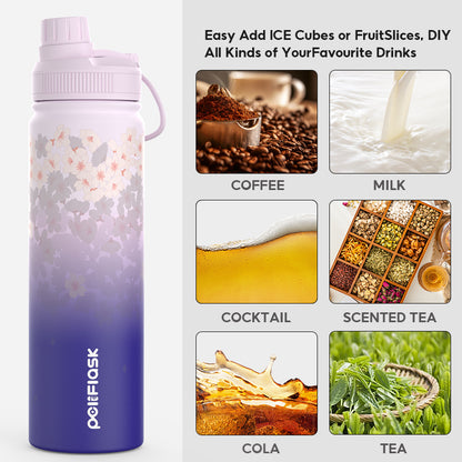 Peliflask Sakura Spring Blossom Tumbler – Aesthetic Vacuum Insulated Water Bottle