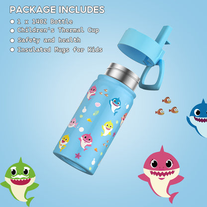 Peliflask 12oz Kids Stainless Steel Water Bottle – Vacuum Insulated Child Tumbler Wide Mouth