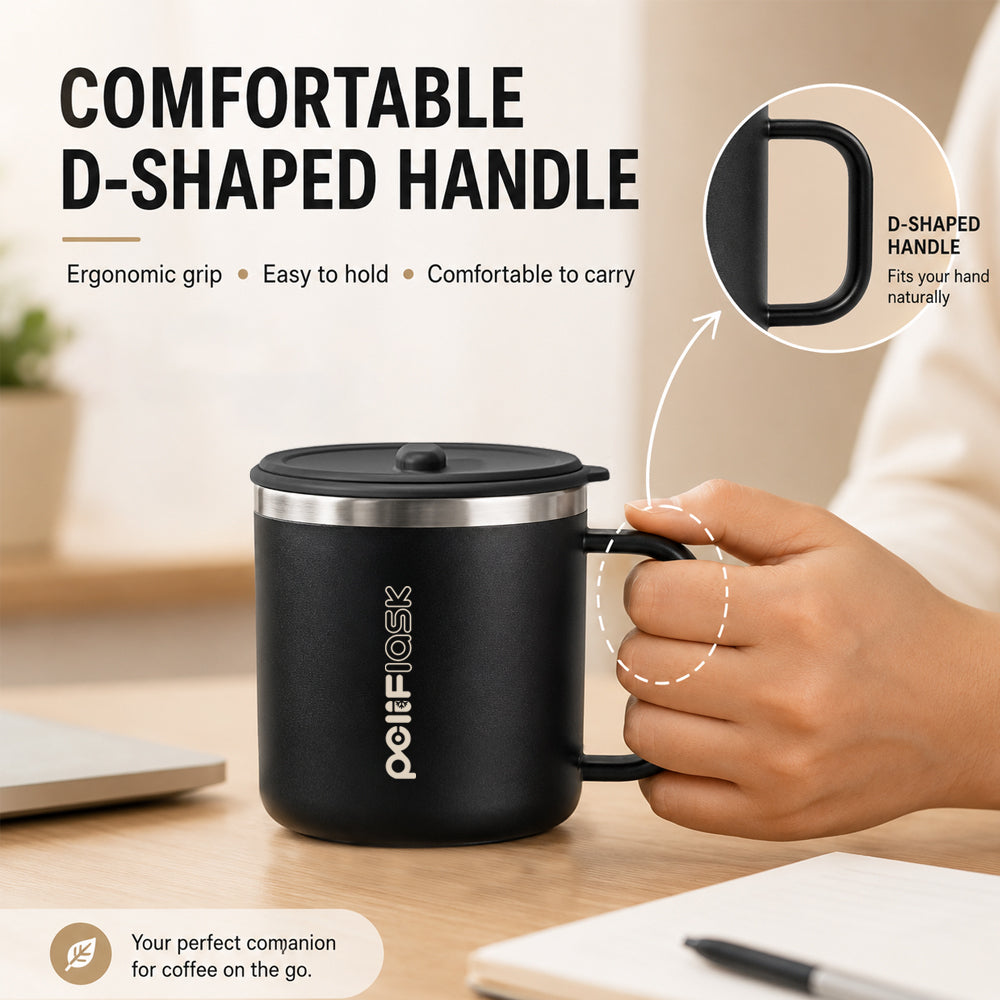 PoliFlask 12oz Insulated Push-Top Coffee Mug