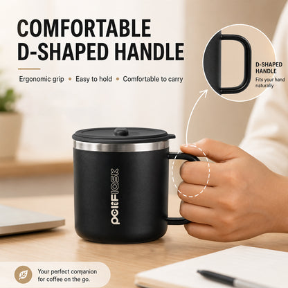 PoliFlask 12oz Insulated Push-Top Coffee Mug