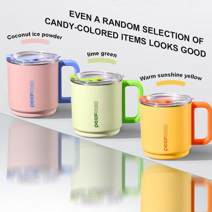 Peliflask 15oz Dopamine Stainless Steel Coffee Mug with Handle & Straw – Insulated Tumbler for Office, Home & Travel