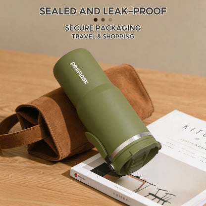 Peliflask 30/40oz Stainless Steel Thermos Portable Double-straw Cup Suitable For Outdoor