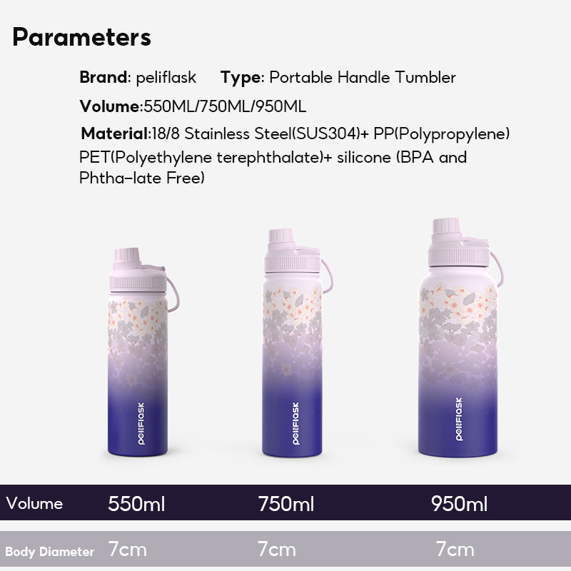 Peliflask Sakura Spring Blossom Tumbler – Aesthetic Vacuum Insulated Water Bottle