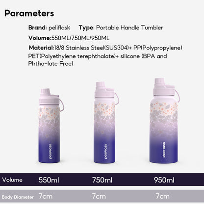 Peliflask Sakura Spring Blossom Tumbler – Aesthetic Vacuum Insulated Water Bottle