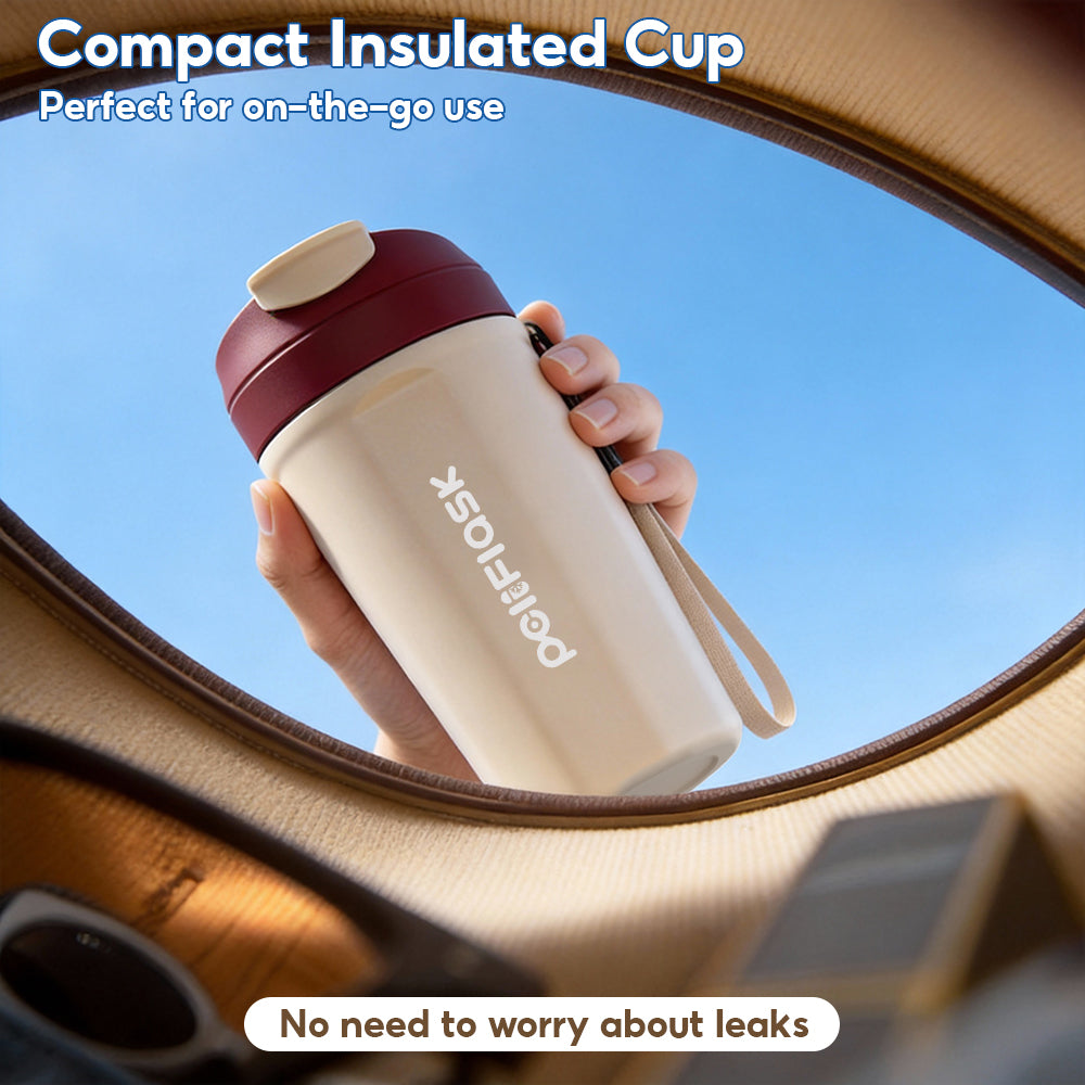 Peliflask 540ml Stainless Steel Coffee Mug – Leakproof Car Tumbler with One-Click Lid (Hot & Cold)