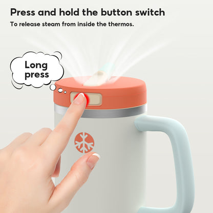 Peliflask 32oz Stainless Steel Insulated Tumbler with Foldable Straw & Handle – Leakproof Travel Cup