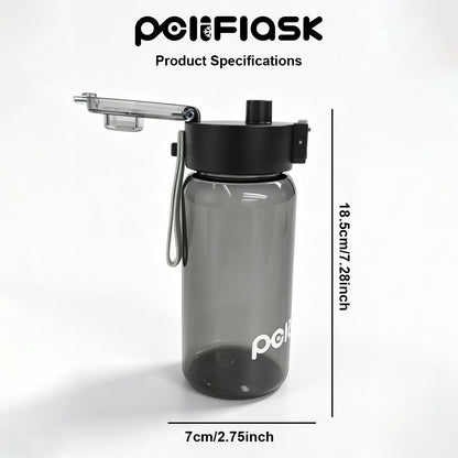 Peliflask 550ML Flip-Top Water Bottle – Leakproof Portable Drinking Bottle with Built-In Filter & Silicone Strap