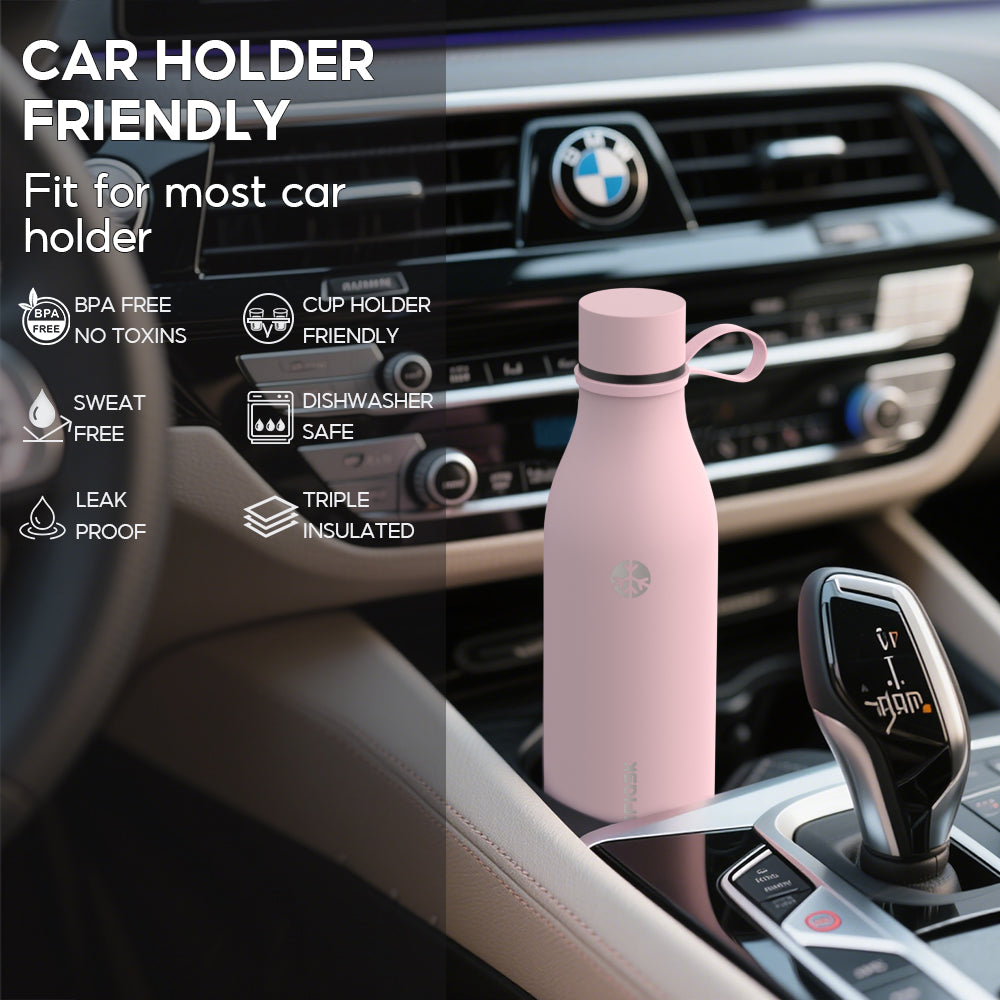 Peliflask 17oz Slim Stainless Steel Water Bottle – Vacuum Insulated Small Mouth Tumbler