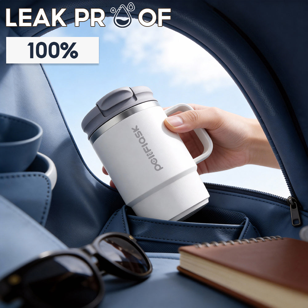 Peliflask 18oz Stainless Steel Coffee Mug Insulated Cup Vacuum Mug Office Mug Leakproof With Handle