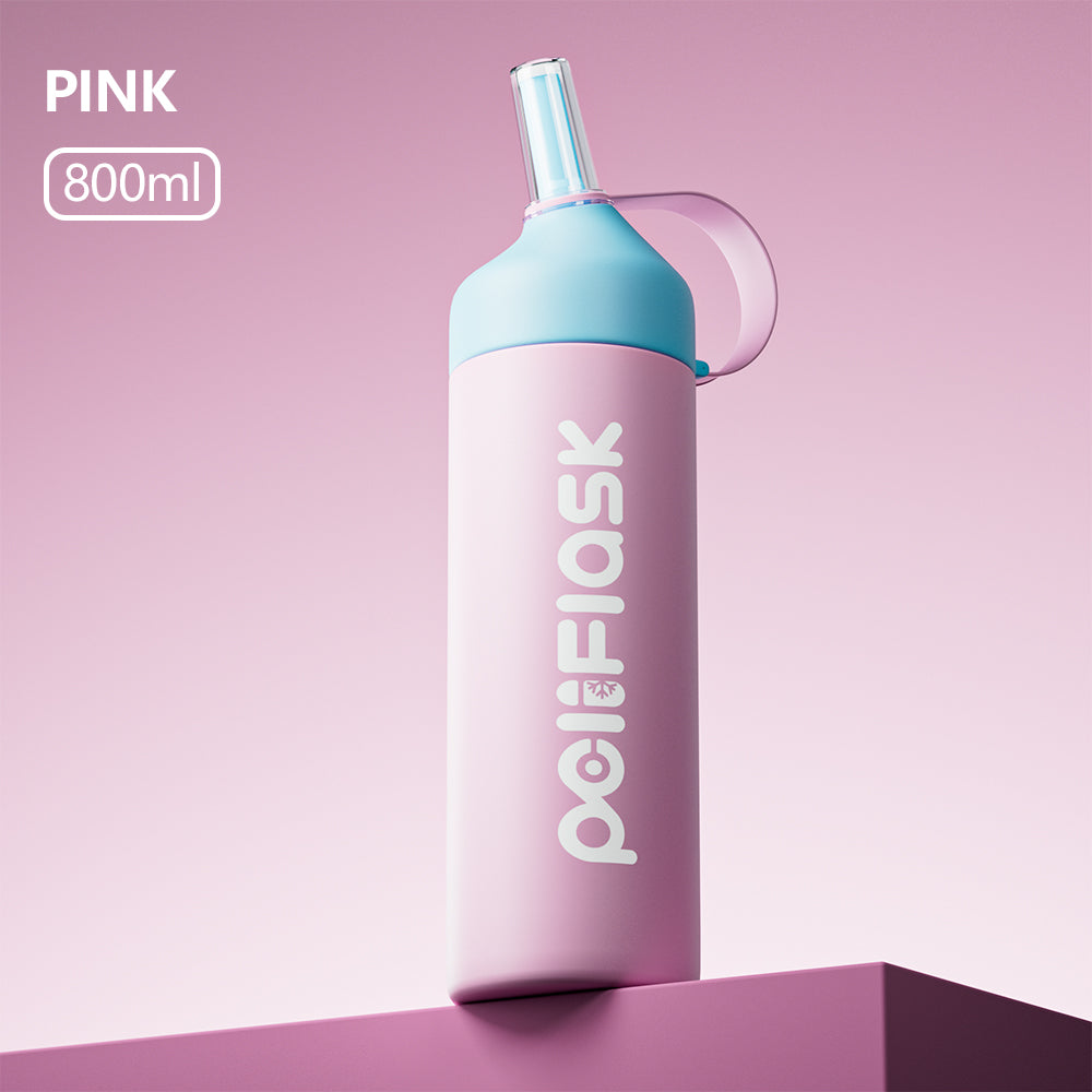 Peliflask 20oz/27oz Insulated Water Bottle with Stainless Steel Straw and Lid Vacuum Insulated