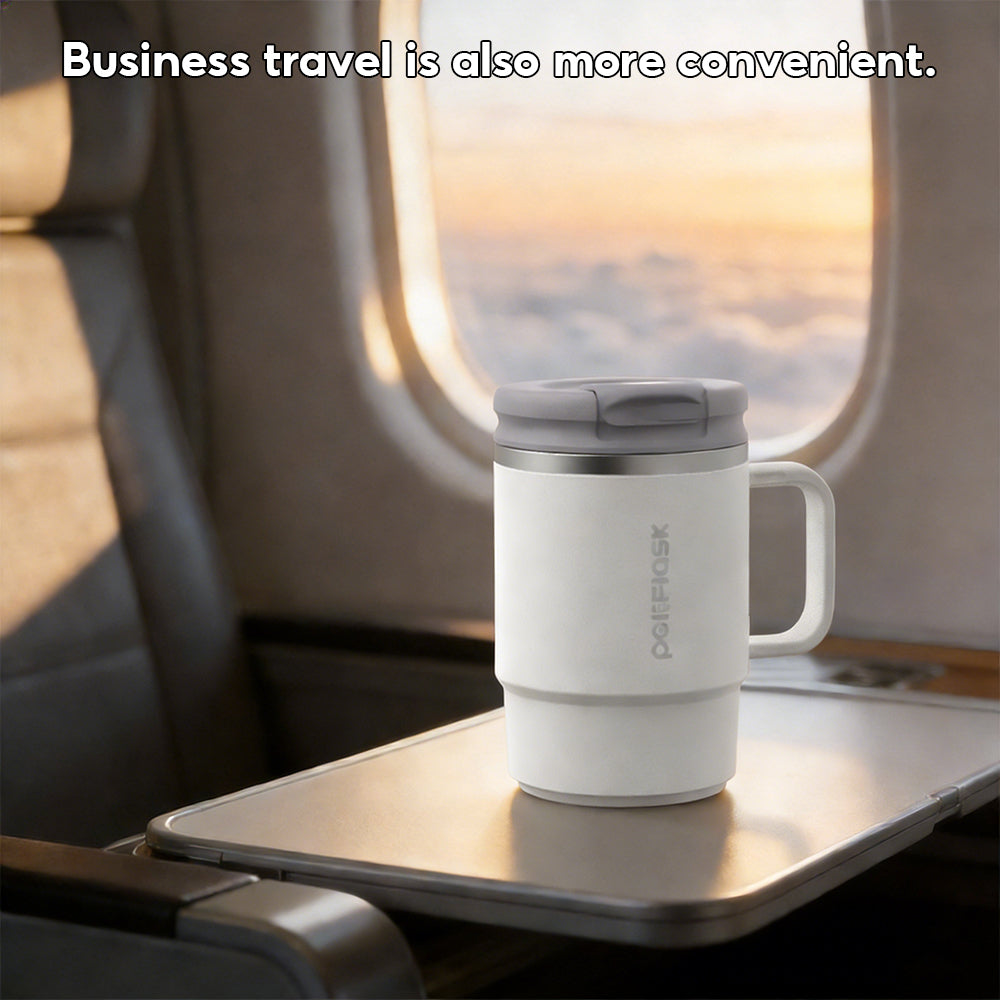 Peliflask 18oz Stainless Steel Coffee Mug Insulated Cup Vacuum Mug Office Mug Leakproof With Handle