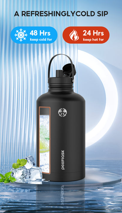 Peliflask 64oz Stainless Steel Vacuum Flask – Large Insulated Water Bottle with Handle
