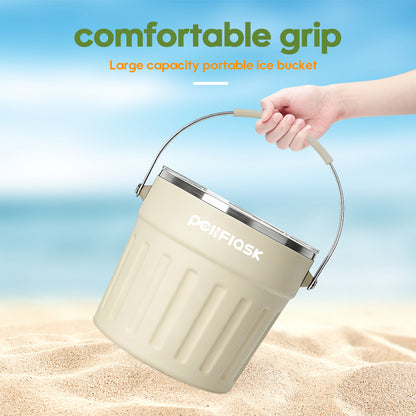 Peliflask 7.7L Large Capacity Stainless Steel Ice Bucket With Ice Shovel/Ice Clamping&Bar