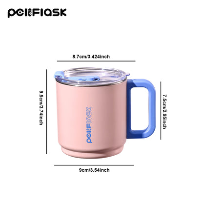 Peliflask 15oz Dopamine Stainless Steel Coffee Mug with Handle & Straw – Insulated Tumbler for Office, Home & Travel