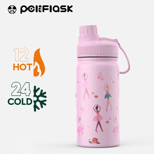 Peliflask 12oz Kids Stainless Steel Water Bottle – Vacuum Insulated Child Tumbler Wide Mouth