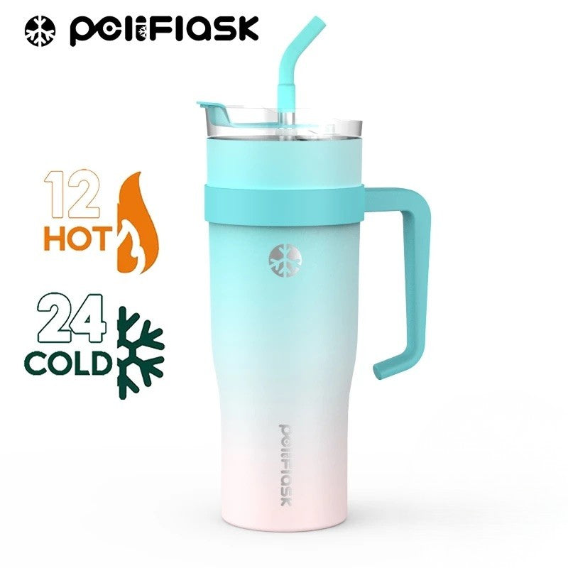 Peliflask 40oz Stainless Steel Tumbler With Handle – Vacuum Insulated Coffee Mug