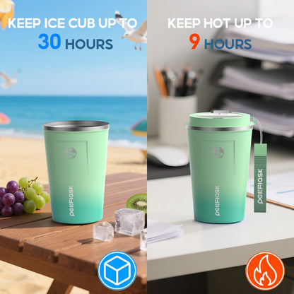 Peliflask 380ml Stainless Steel Coffee Mug With Lid – Insulated Travel Coffee Tumbler