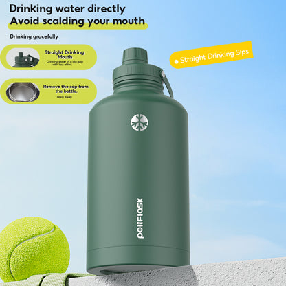 Peliflask 64oz Stainless Steel Vacuum Flask – Large Insulated Water Bottle with Handle