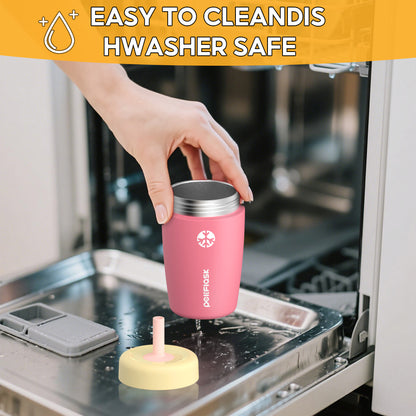 Peliflask 12oz Kids Straw Cup – Insulated Stainless Steel Water Bottle Anti-Spill Design