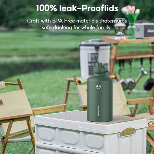 Peliflask 64oz Stainless Steel Vacuum Flask – Large Insulated Water Bottle with Handle